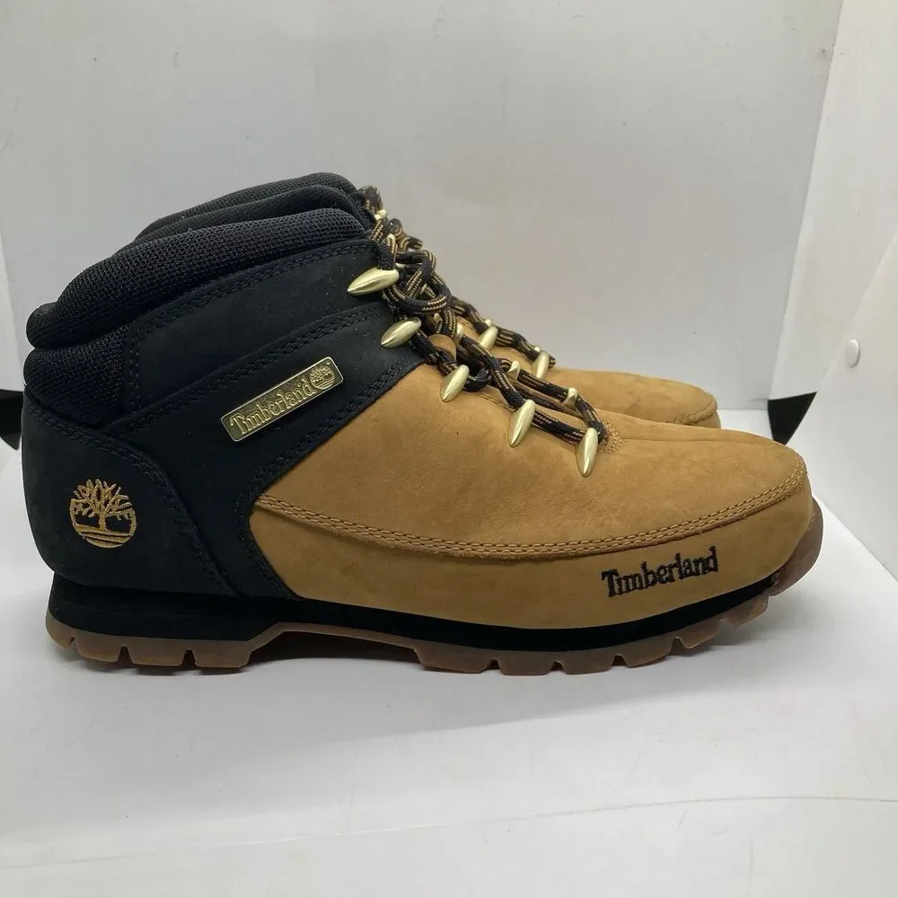 Timberland Mens Euro Sprint Mens 8.5 Wheat Black Hiking Outdoor